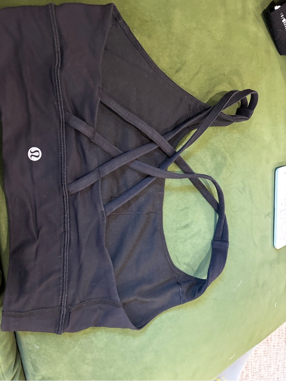 lululemon energy bra UT Texas Black Strappy Sports Bra - Crossback Support B-D 8 - Picture 6 of 6